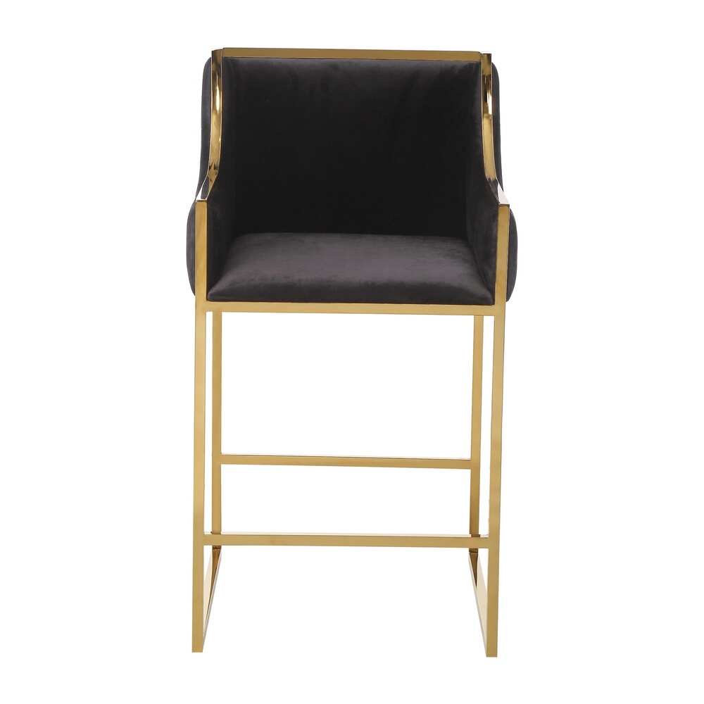 Bella Black and Gold Arm Stool