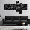 Black 3D Geometric Background On Canvas Print