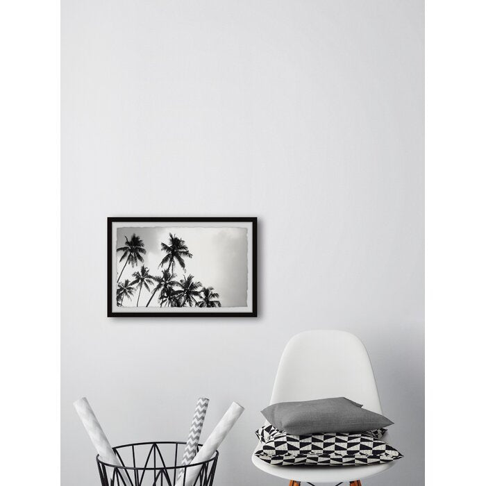 Black And White Palms Framed On Paper by Marmont Hill Print