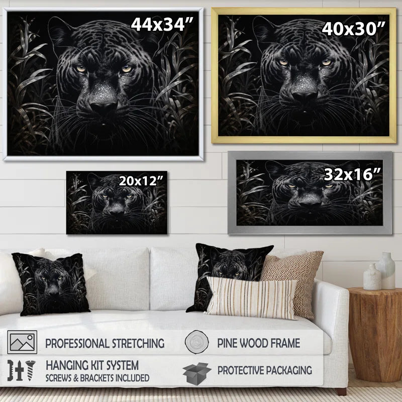 Black White Panther Nocturnal Majesty Scratchboard