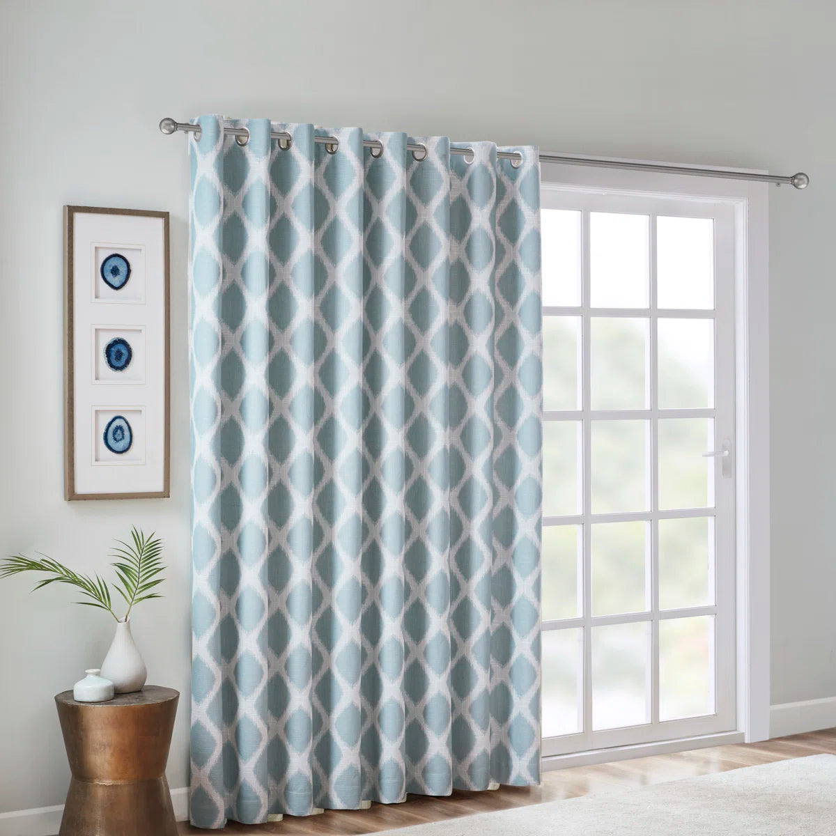 Blakesly Printed Ikat Blackout Single Curtain Panel