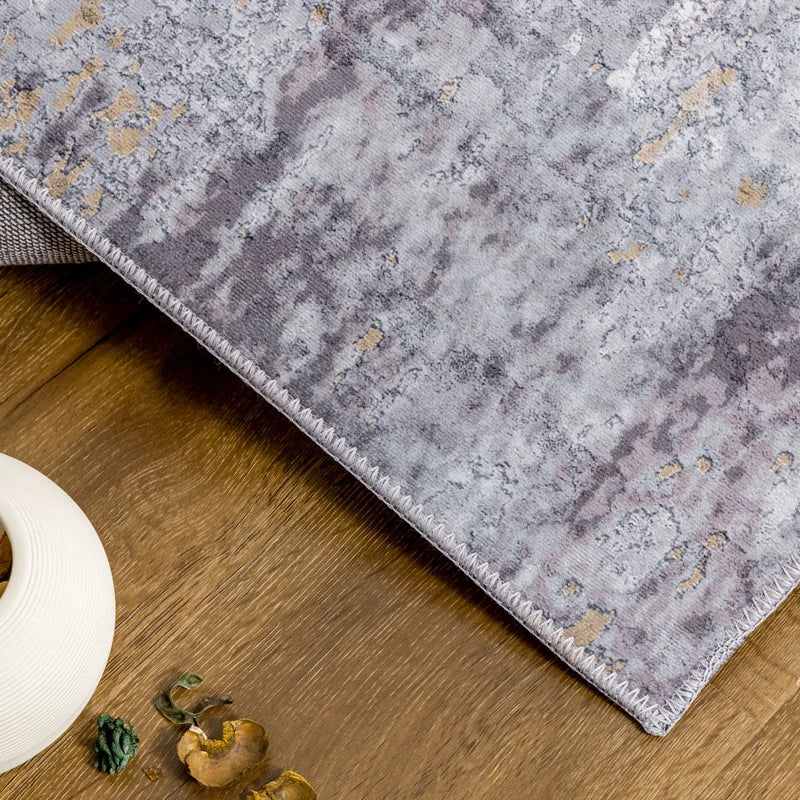 Bliss Modern Abstract Design Area Rug Gray/Ivory/Yellow - 5' x7'