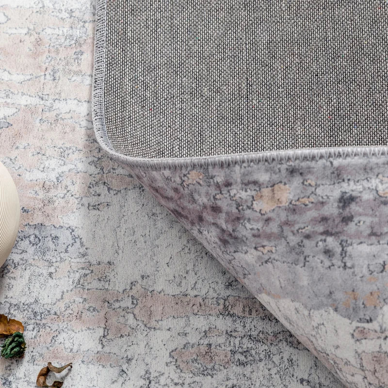 Bliss Modern Abstract Design Area Rug Gray/Ivory/Yellow - 5' x7'