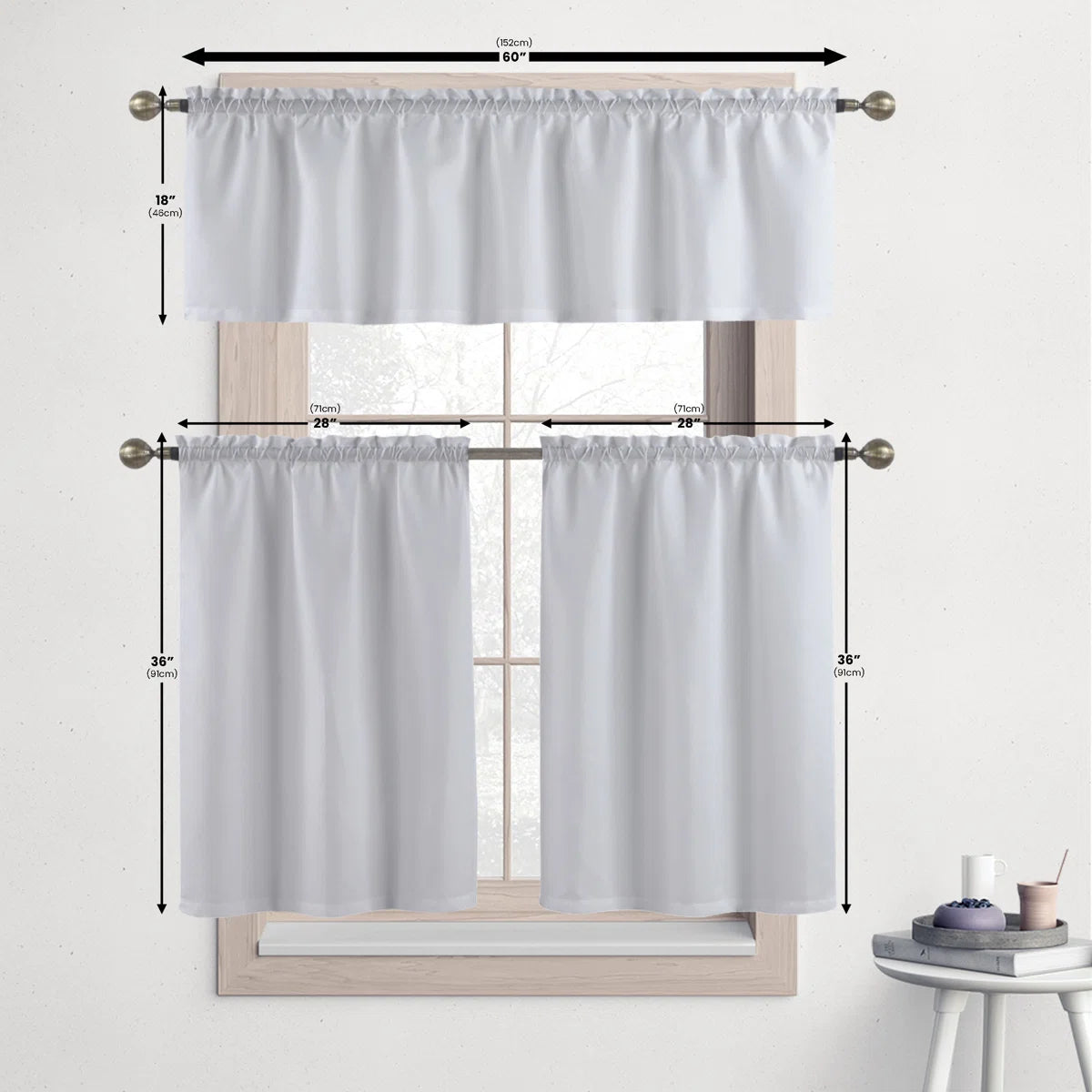 Boho Bouquet Floral Tailored Kitchen Curtain