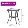 Bonia Wicker Rattan Side Table With Built-In Glass