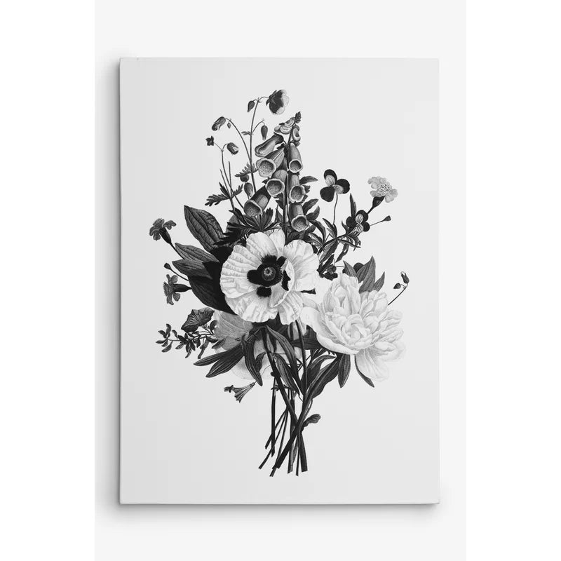 Botanical Black And White III - Graphic Art on Canvas
