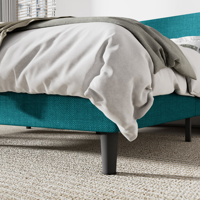Bowdoin Upholstered Wingback Platform Bed, Queen