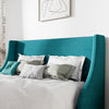 Bowdoin Upholstered Wingback Platform Bed, Queen