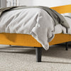 Full Light Yellow Bowdoin Upholstered Wingback Platform Bed