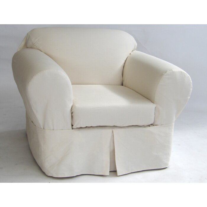 100% Cotton Box Cushion Armchair Slipcover