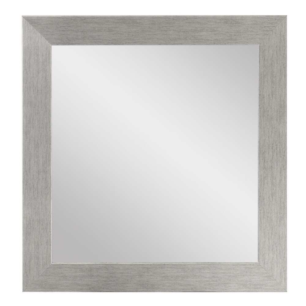 Stainless Grain Square Wall Mirror - Silver/Black