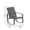 3 Piece Outdoor Rocking Chair Bistro Set with Flex Comfort Material and Metal Framed Glass Top Table