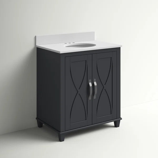 Briana Single Bathroom Vanity with Stone Top