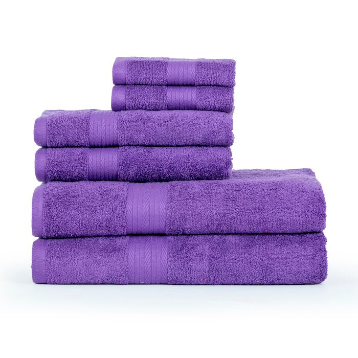 Bridlewood Smooth Soft and Thick 6 Piece 100% Cotton Towel Set