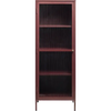 Bronco Red Metal & Glass Tall Display Cabinet