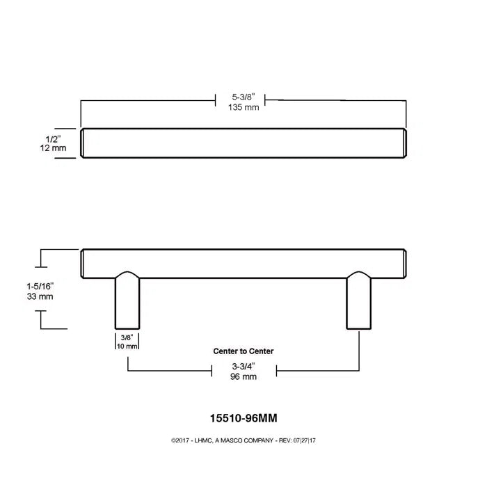 Bronze/Copper Builder's Program Decorative Cabinet Bar Pull - Set of 14