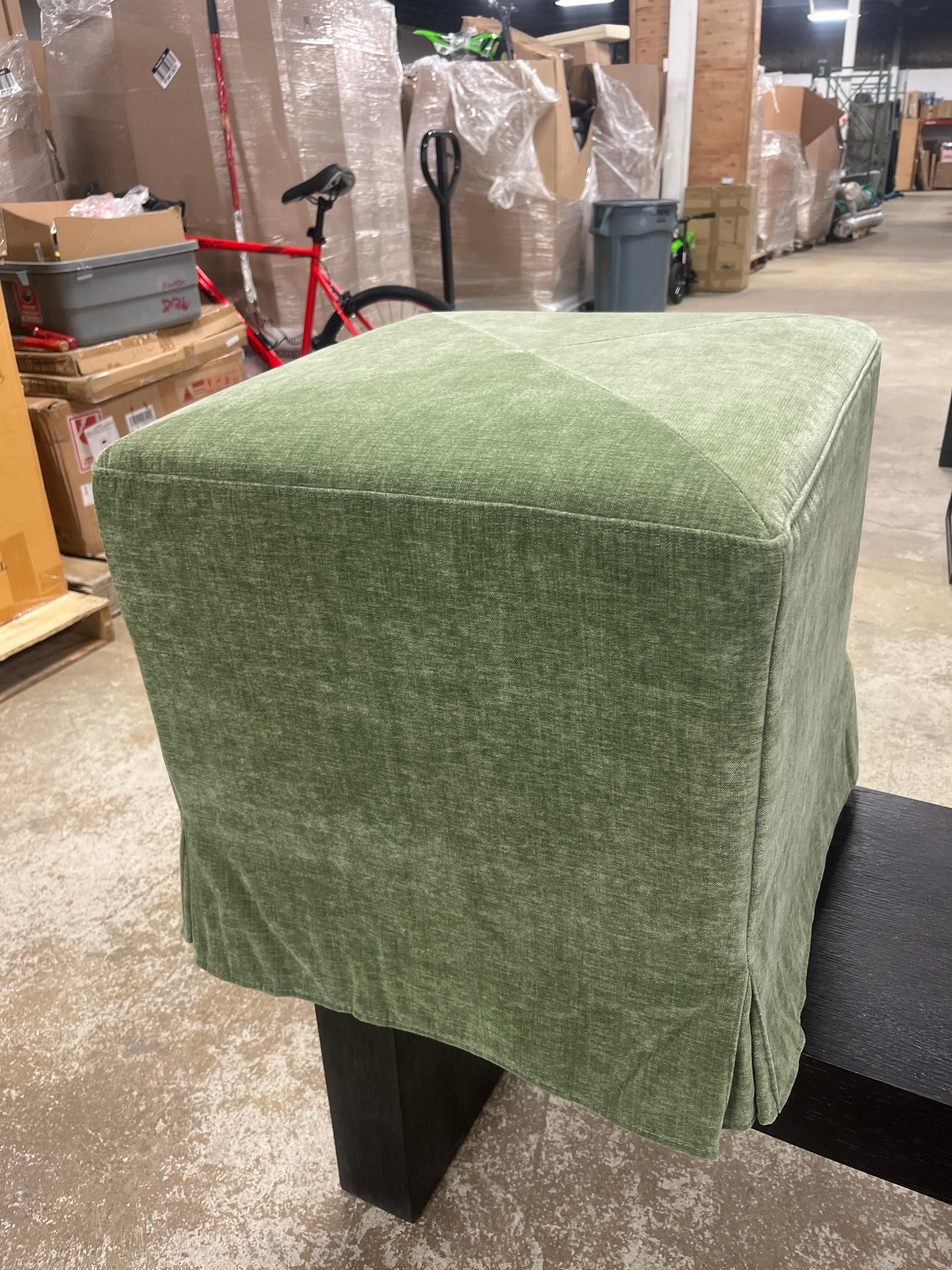 Lynwood Slipcover Cube Ottoman - Threshold™ designed with Studio McGee SHOWROOM ITEM