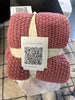 (Full/Queen) Chunky Knit Bed Blanket - Rose SHOWROOM ITEM