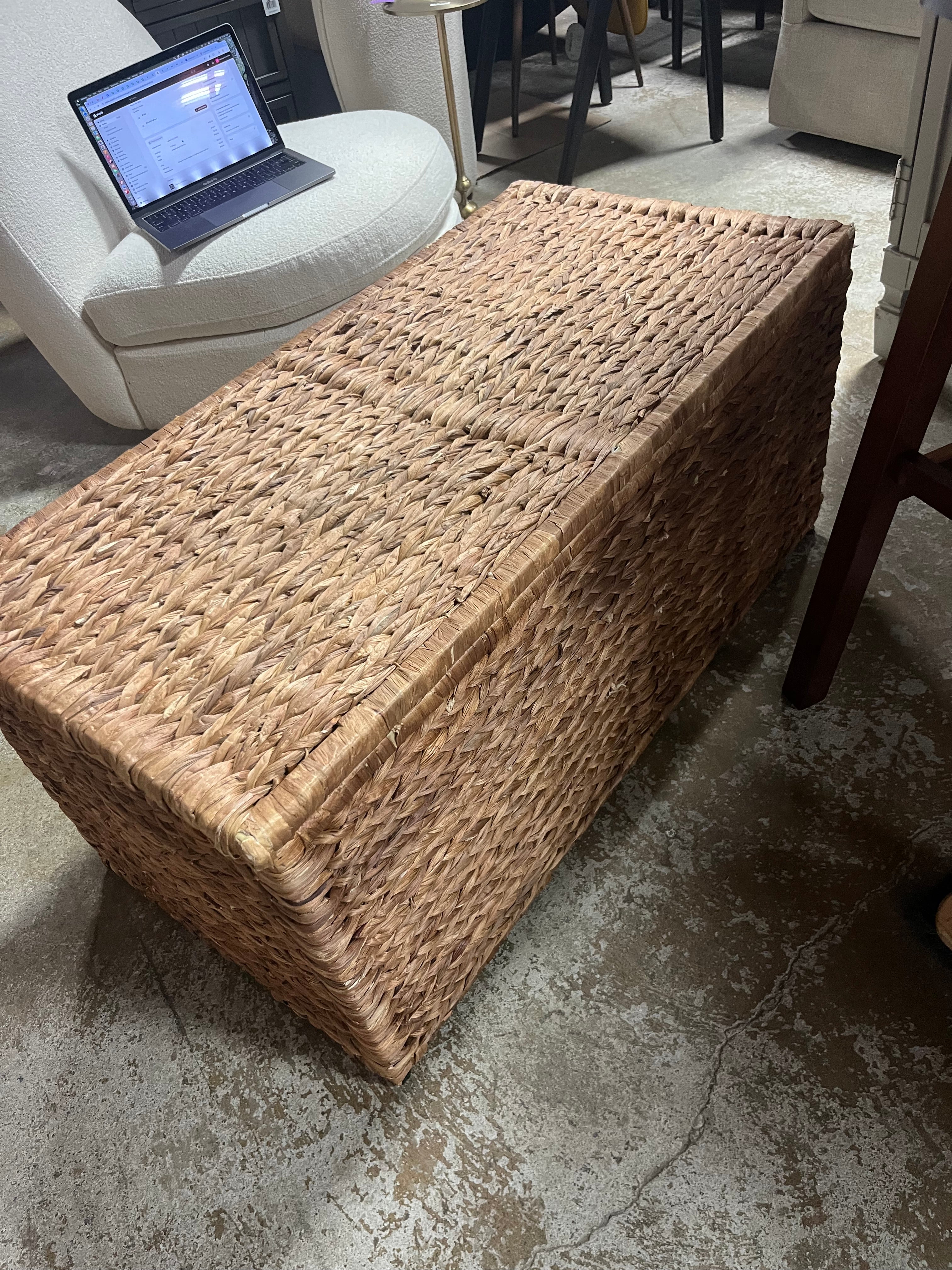 Natural Woven Storage Bench