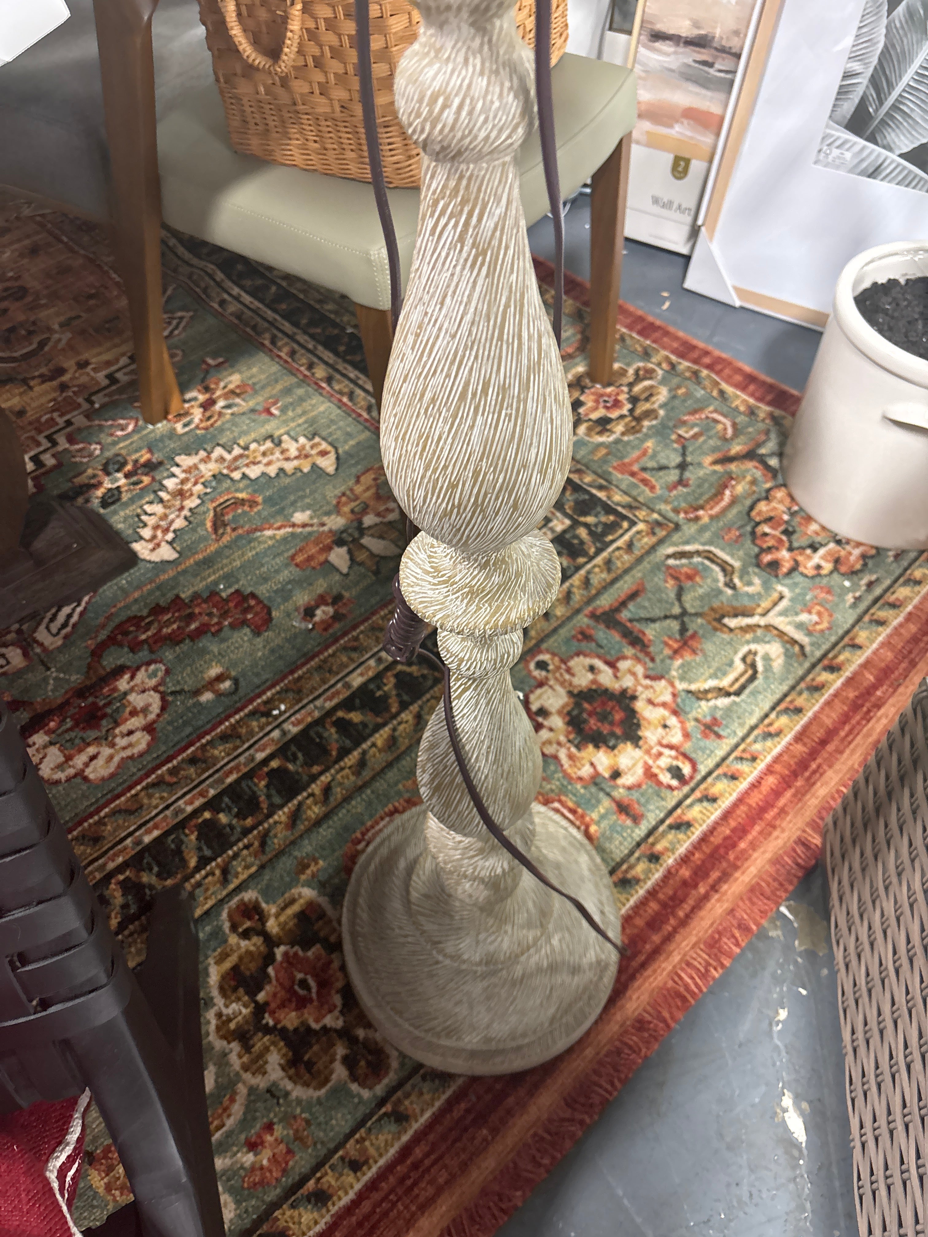 Bernadate Poly Floor Lamp - Whitewash SHOWROOM ITEM