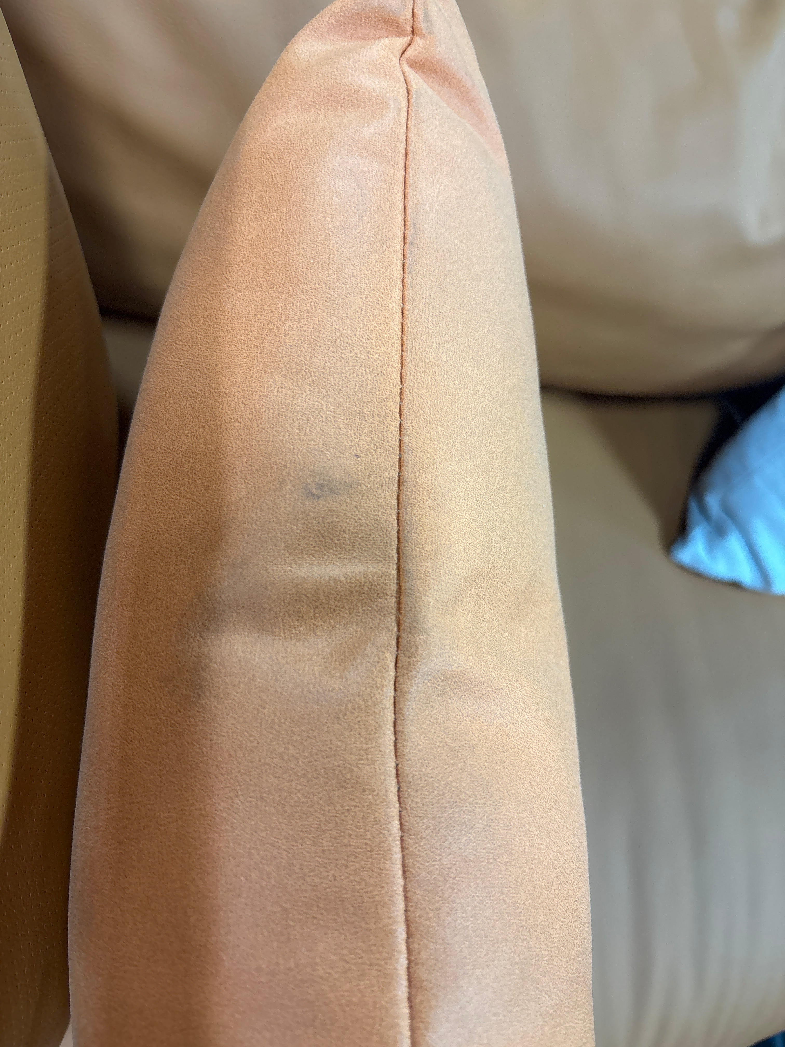 101" Orange Genuine Leather Standard Sofa SHOWROOM ITEM