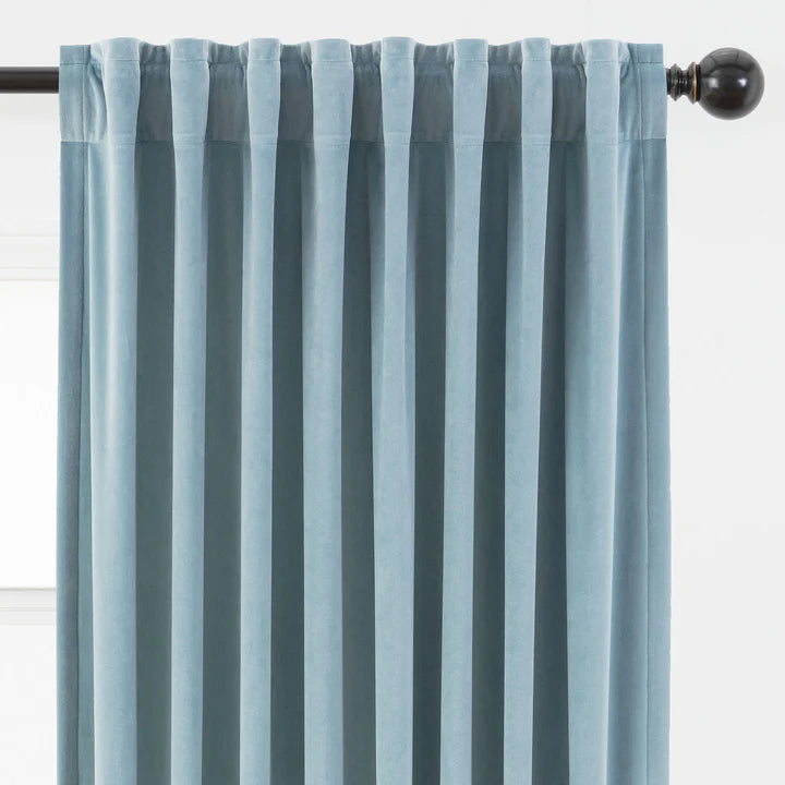 Solid Velvet Curtains Set of 2