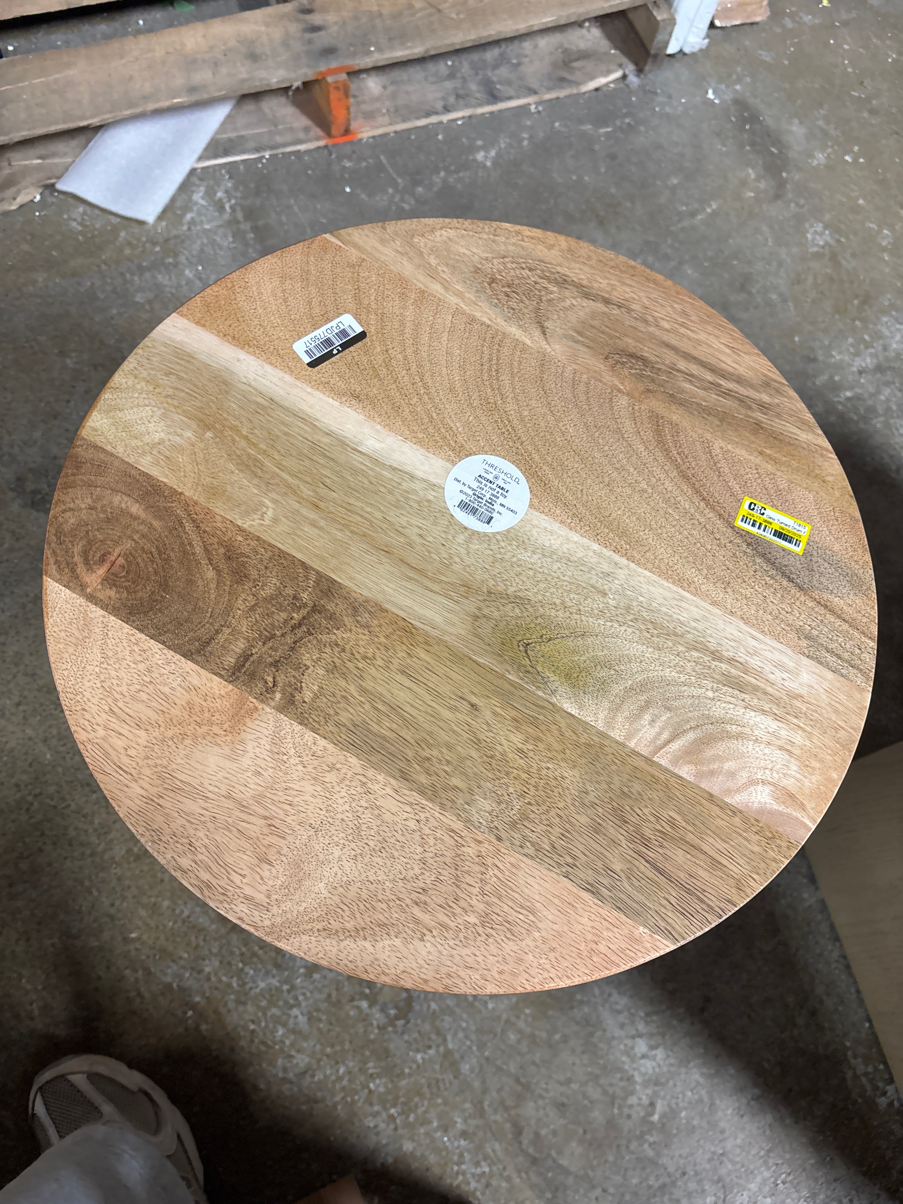 Gino Turned Drum Accent Table Black SHOWROOM ITEM