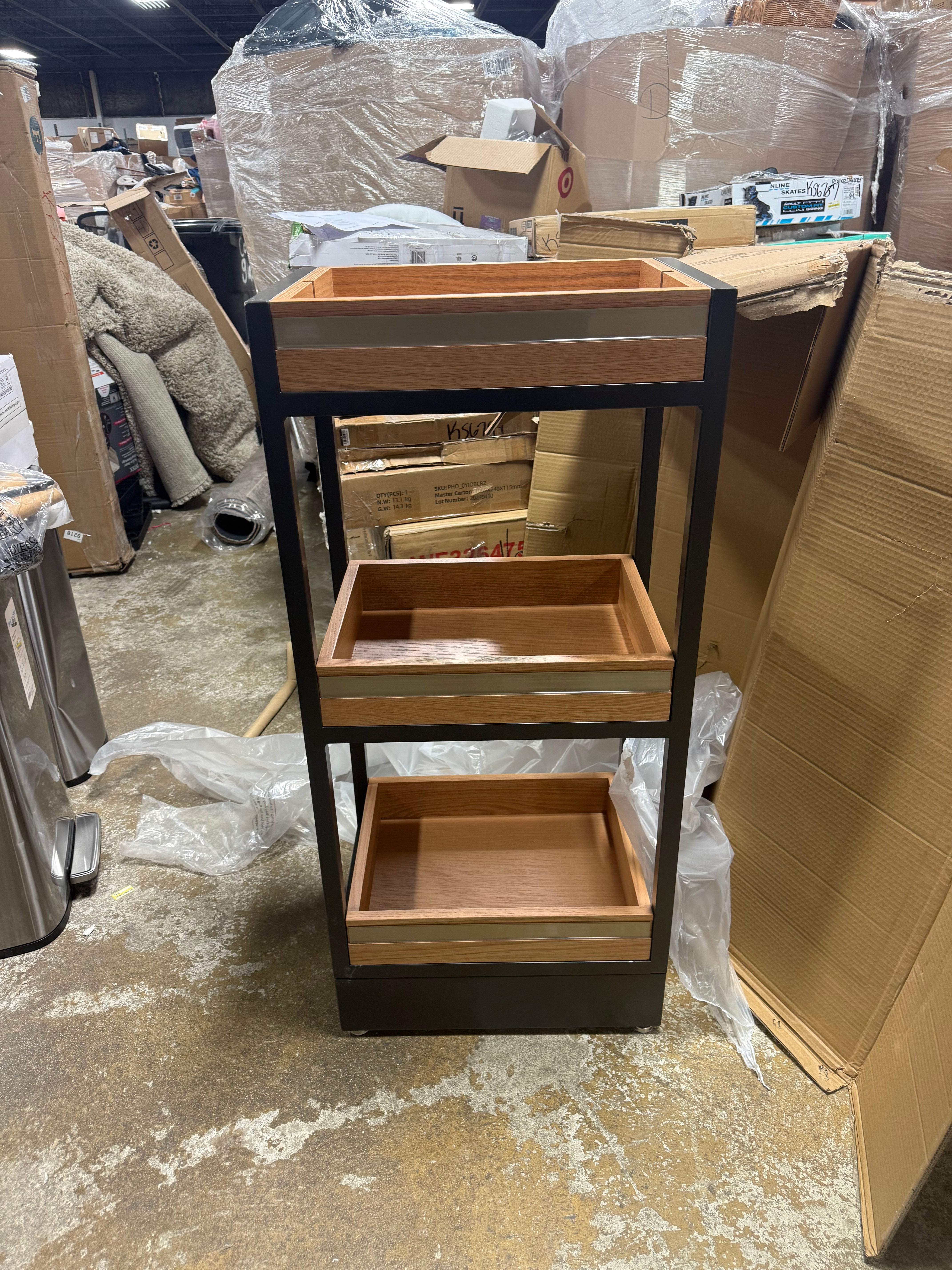 Wood and Metal Display Shelf