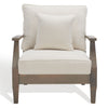 Martinique Wood Patio Armchair - Light Grey Natural / Beige