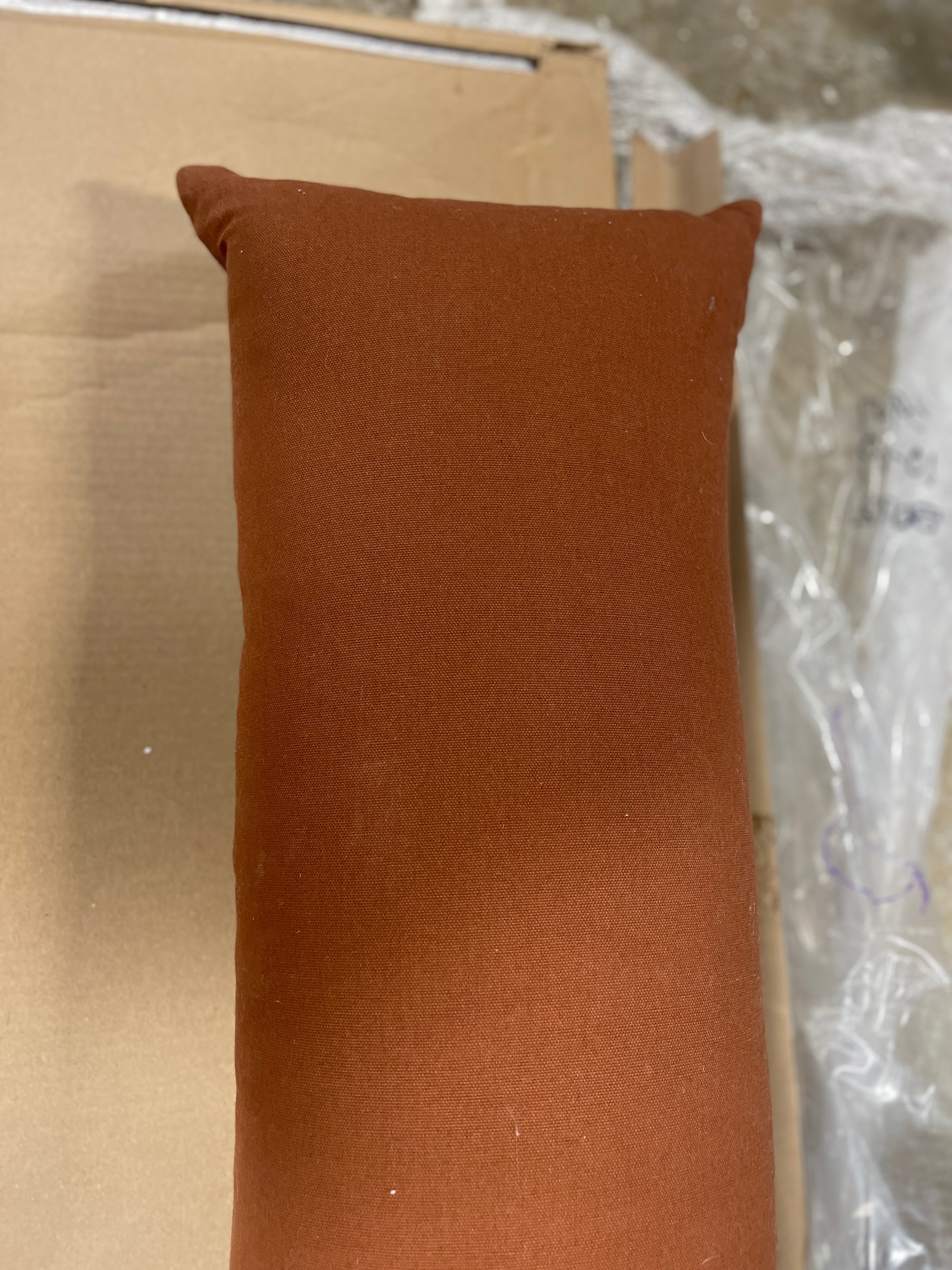 Lumbar Faux Leather Channel Stitch Decorative Throw Pillow