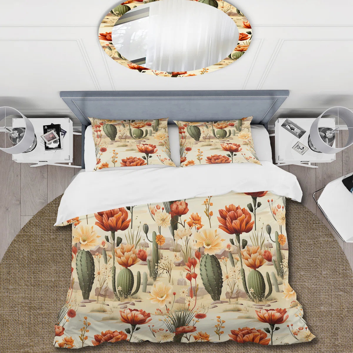 Cactus Desert Dreams Boho Pattern - Floral Duvet Cover Set King