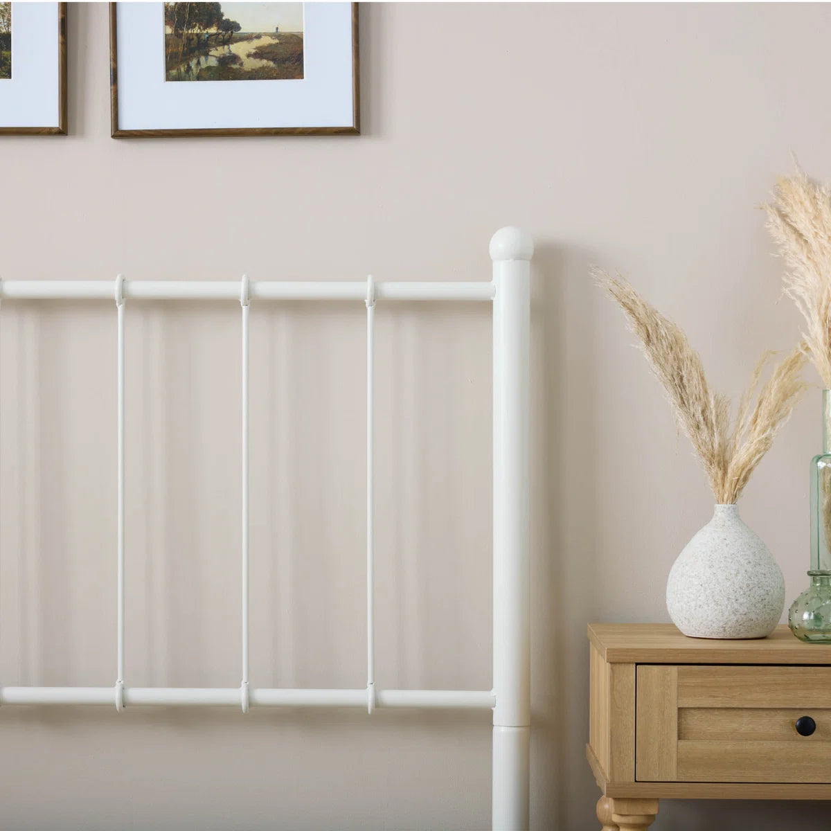 Calista Metal Slat Headboard Bed - Full/Double