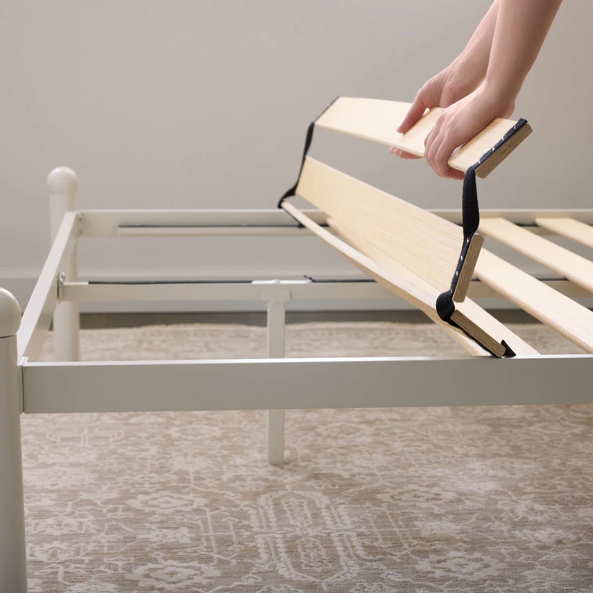 Calista Metal Slat Headboard Bed - Full/Double