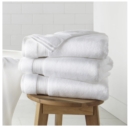 1-Piece Solid Soft Bath Towel, White