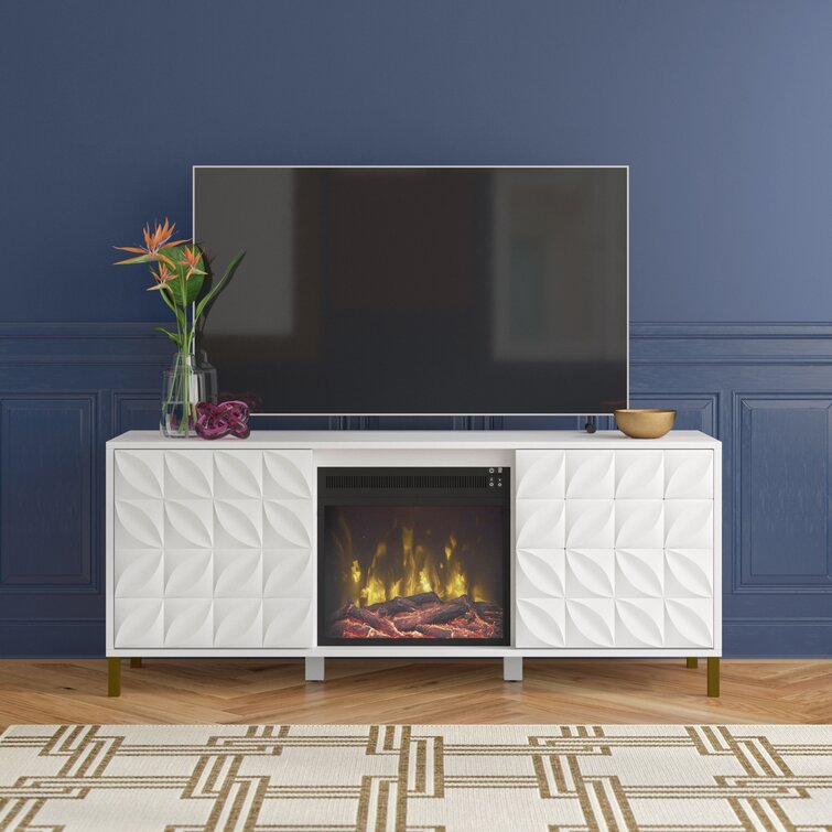 White Carrieann Media Console