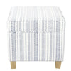 Birkerod Square Lift-off Storage Ottoman - Blue and White Stripe