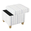 Birkerod Square Lift-off Storage Ottoman - Blue and White Stripe