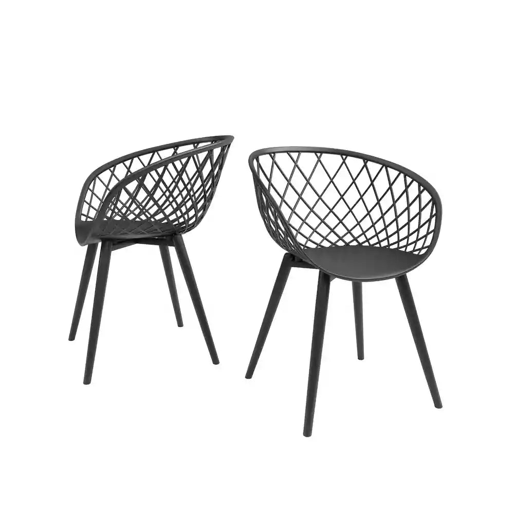Kurv Mid-Century Chair (Set of 2) - Black - Dining Height