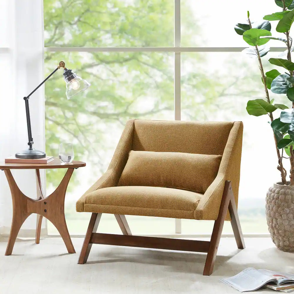 Turi Mustard Yellow/ Pecan Lounge Chair