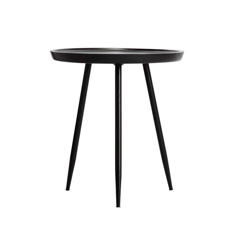 Black Castiglia Solid Wood 3 Legs End Table