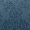 Embossed Damask Room Darkening Window Curtain Panel Pair (Set of 2) - Blue