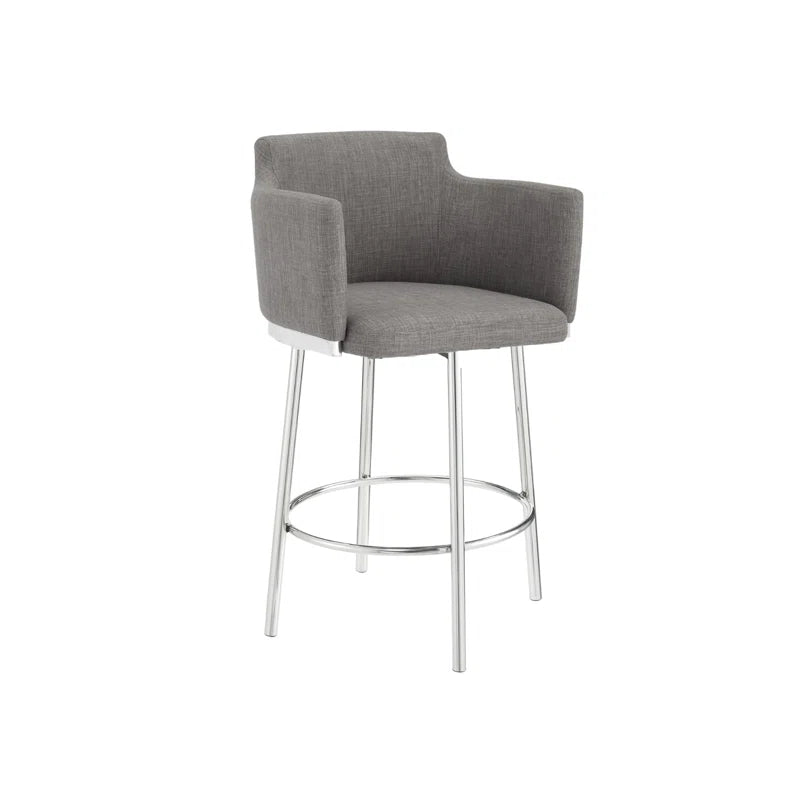 Chandy Swivel Upholstered Counter Stool with Metal Frame