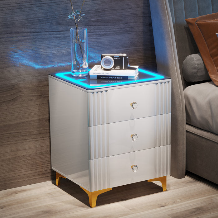 White Chantale Manufactured Wood Nightstand