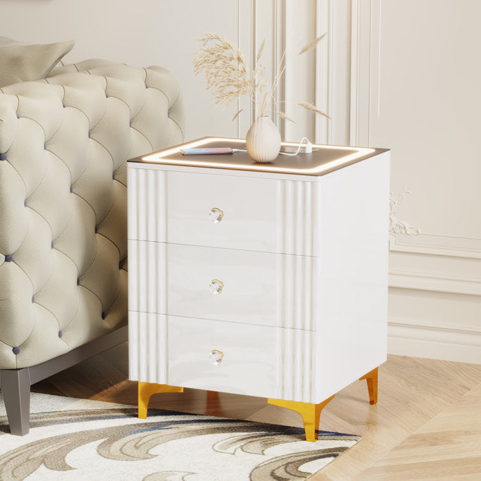 White Chantale Manufactured Wood Nightstand