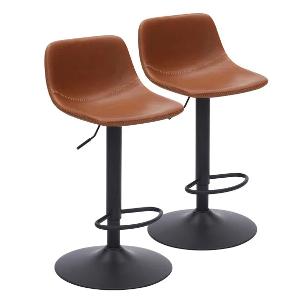 Black Chaquilla Swivel Upholstered Adjustable Height Counter Stool (Set of 2)