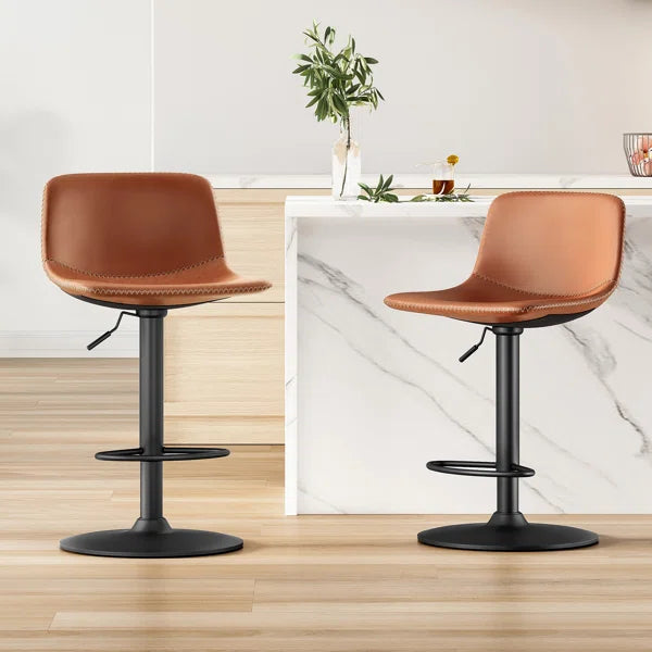 Black Chaquilla Swivel Upholstered Adjustable Height Counter Stool (Set of 2)
