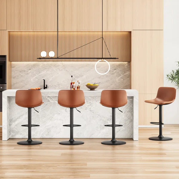 Black Chaquilla Swivel Upholstered Adjustable Height Counter Stool (Set of 2)