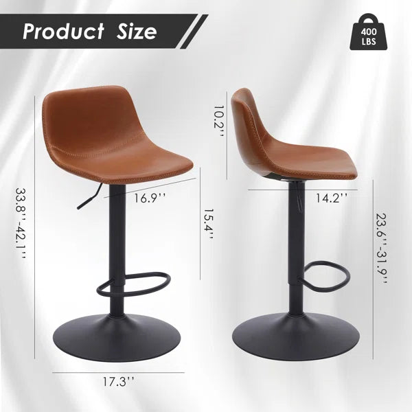 Black Chaquilla Swivel Upholstered Adjustable Height Counter Stool (Set of 2)