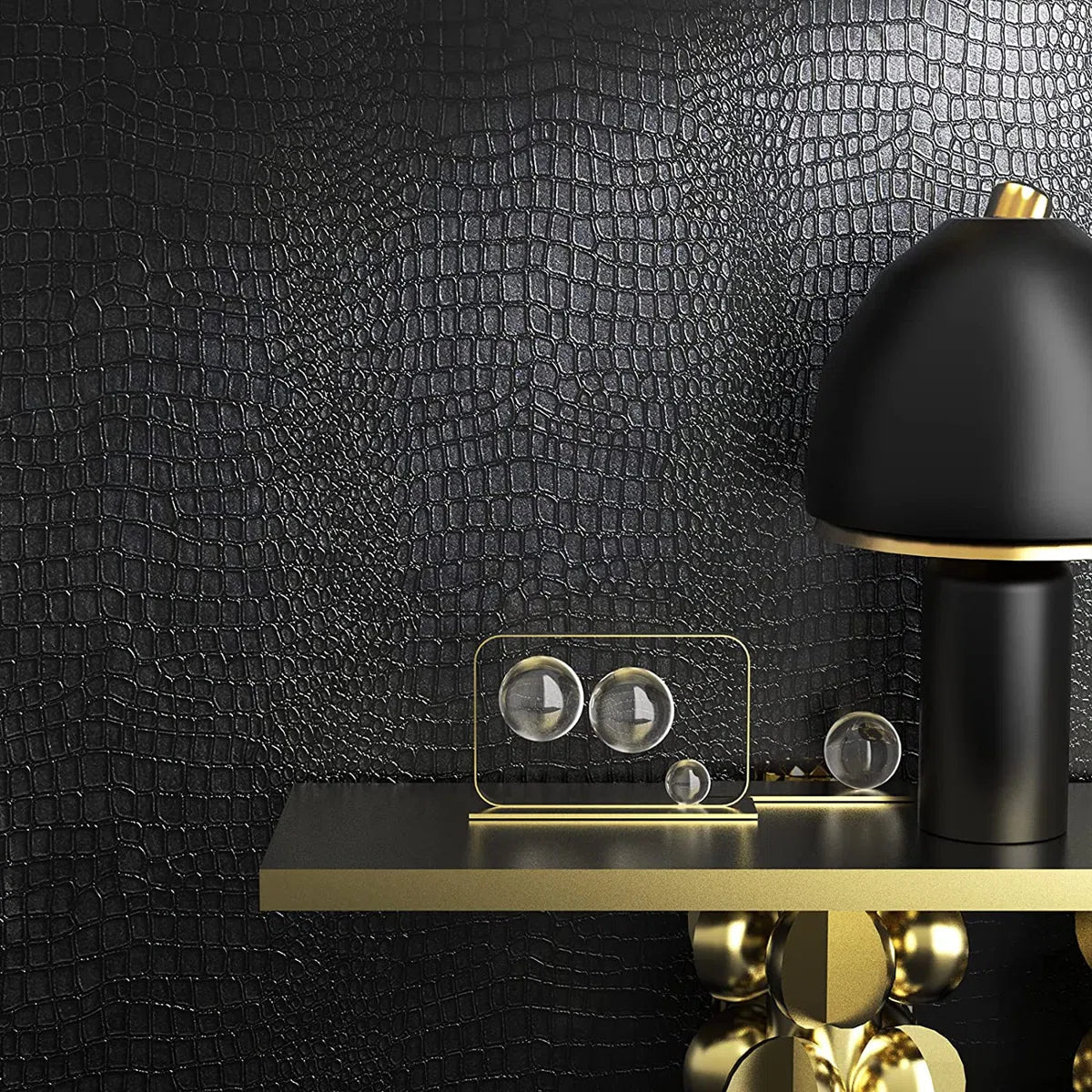 Charcoal Black Textured Wallpaper Non-Pasted Embossed Paper Decor 3D