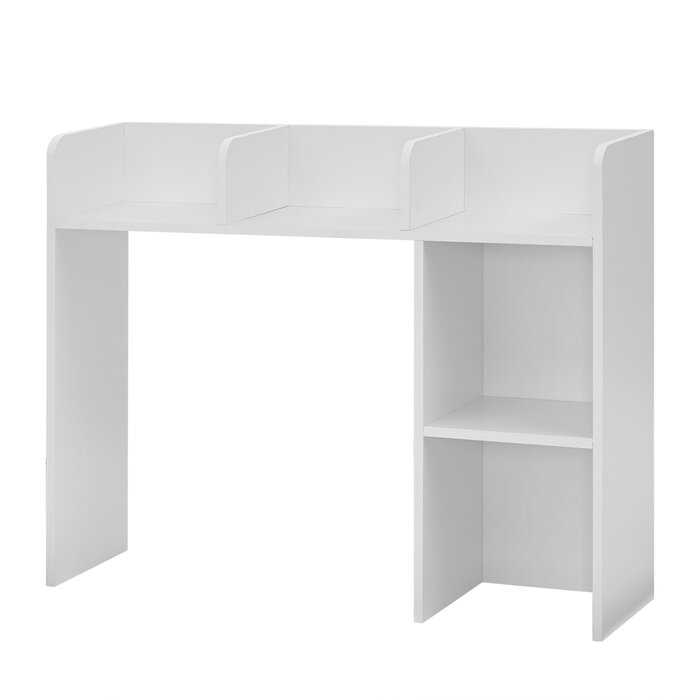 White Classic Desk Bookshelf Marble Gray